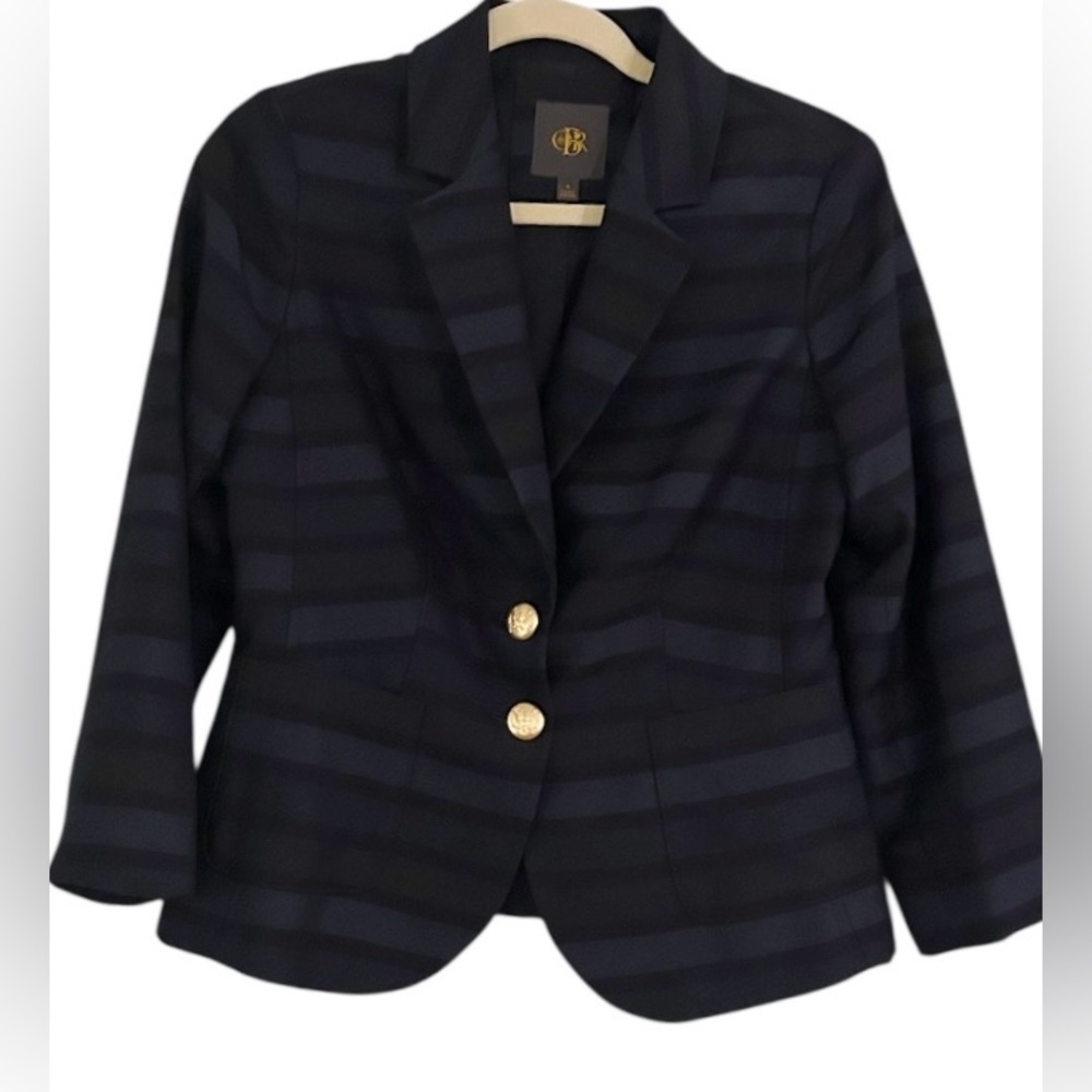 Banana Republic Women’s Lined Black Navy Blue Blazer Gold Buttons Size Small
